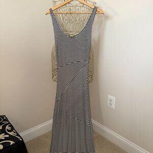 Campaigne Black and White Striped Maxi Dress XS